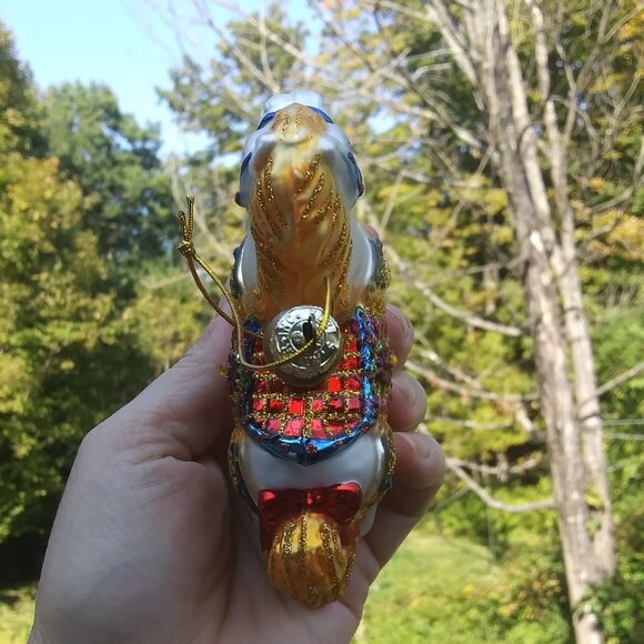 Noble  Gems by Kurt S Adler made in China glass ornament carousel horse glitter - Picture 12 of 16